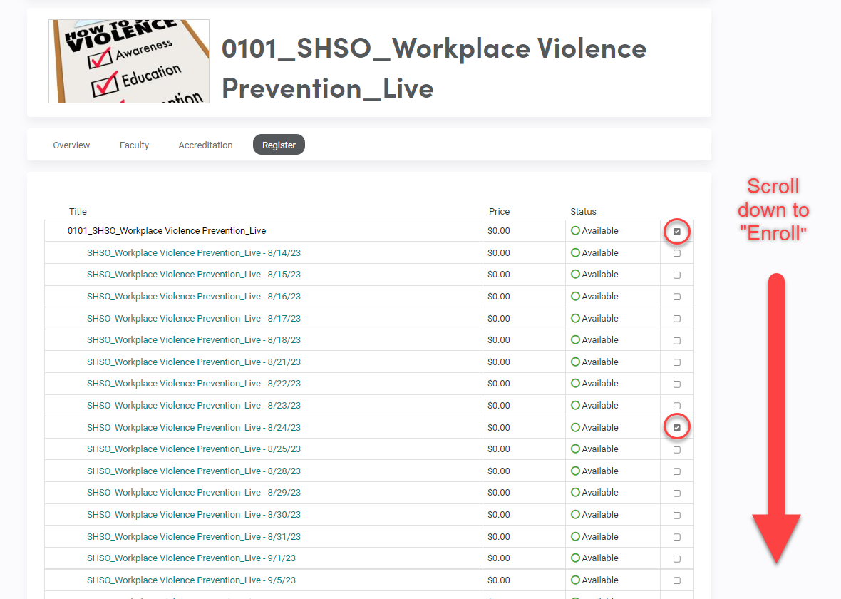 Workplace Violence Prevention Enrollment Instructions (pic 1)