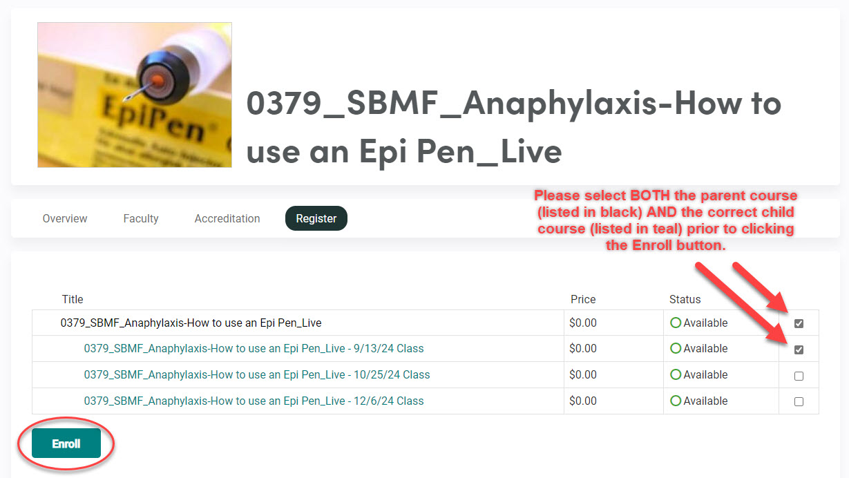 Enrollment Instructions for Activity 0379 Enrollment Instructions for Activity 0379