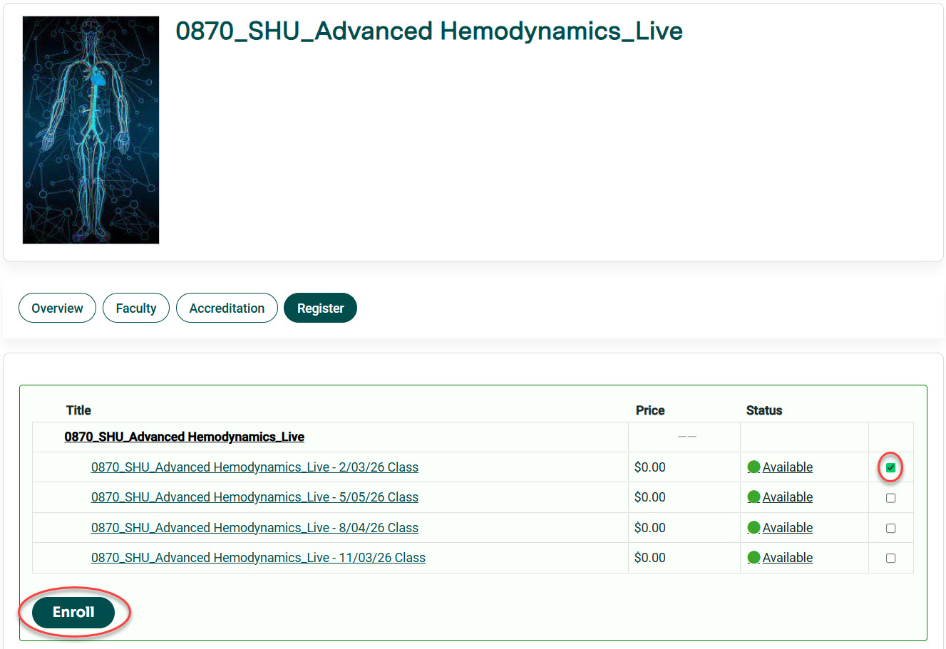 Advanced Hemodynamics Enrollment Instructions 1 Advanced Hemodynamics Enrollment Instructions 1