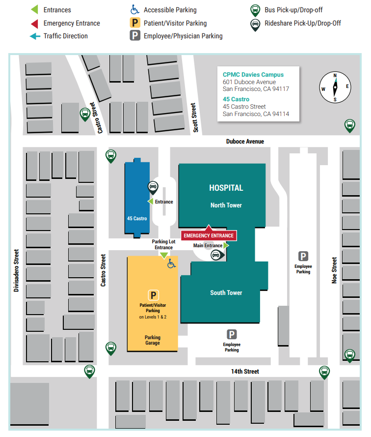 CPMC Davies Campus Map