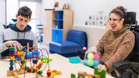 Man and Woman Working on Coordination Skills Man and Woman Working on Coordination Skills