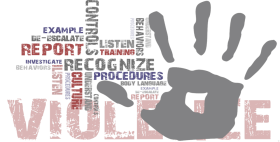 A hand that represents stopping violence