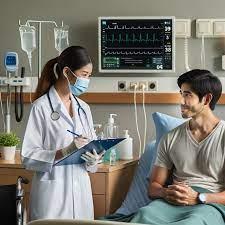 Incapacitated patients A woman examining a patient