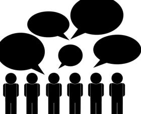 clipart, black figures of individuals sharing ideas clipart, black figures of individuals sharing ideas