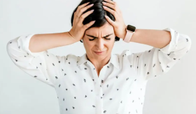 woman with a migraine woman with a migraine