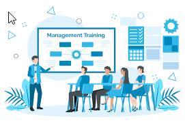 Illustration of a management training class in session Illustration of a management training class in session