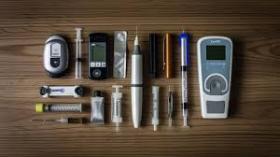 glucose monitor and syringes glucose monitor and syringes
