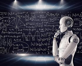 Picture of Robot and Mathematical Equations Picture of Robot and Mathematical Equations