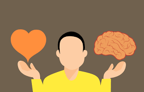 A person holding a heart and brain