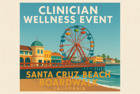 Illustration of Santa Cruz Beach Boardwalk - Clinician Wellness Event (AI Generate)