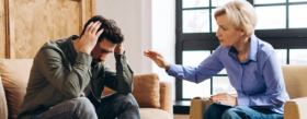 Counselor treating a man in distress
