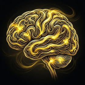Artful Illustration of Human Brain